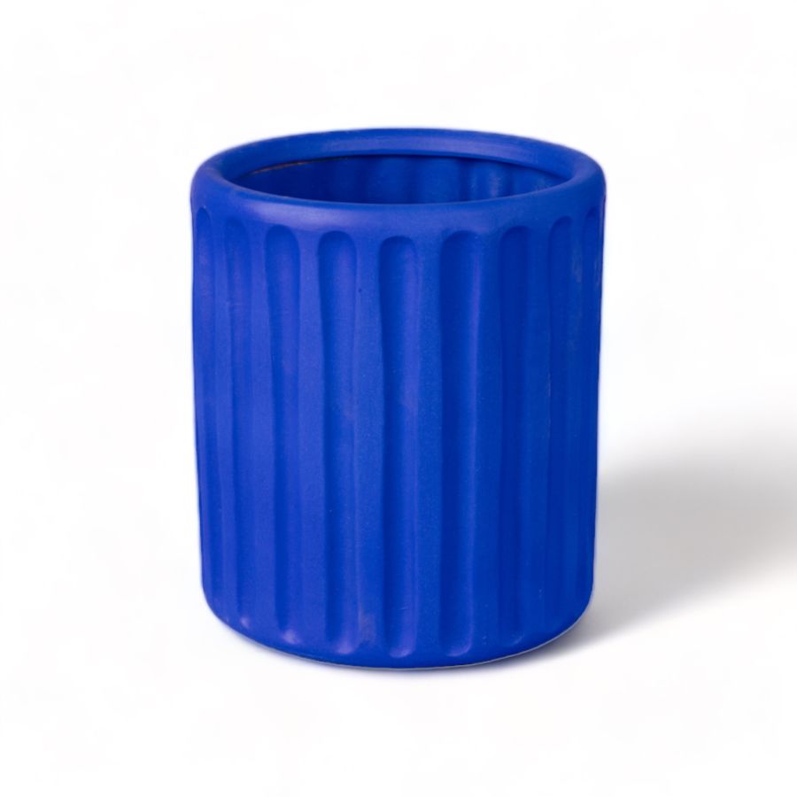 Seletti Magna Graecia Terracotta Vase with Saucer Dorico Blue Sconto