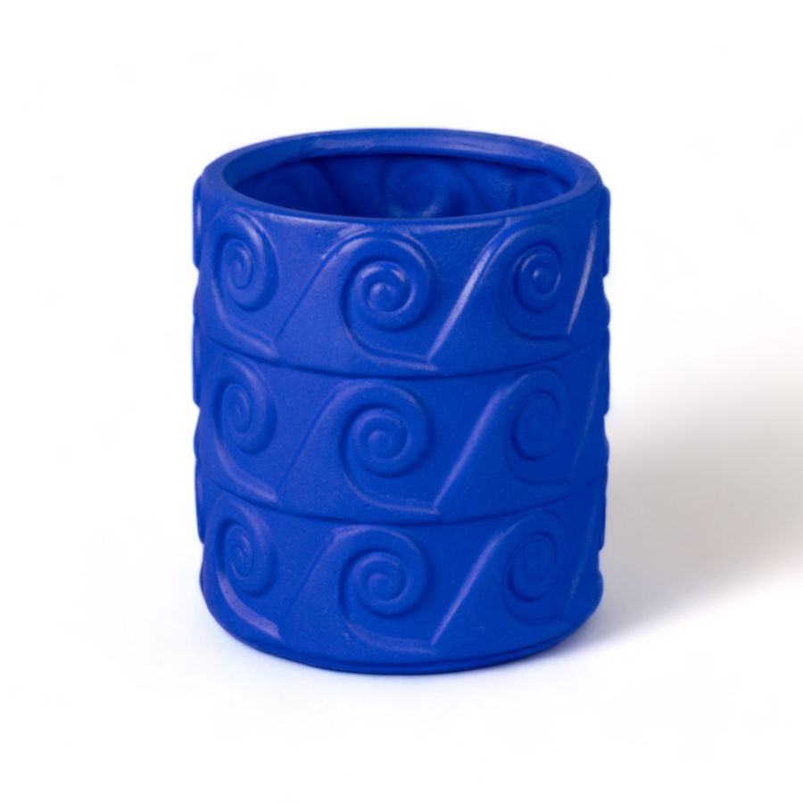 Seletti Terracotta Vase with Saucer Onda Blue Offerta