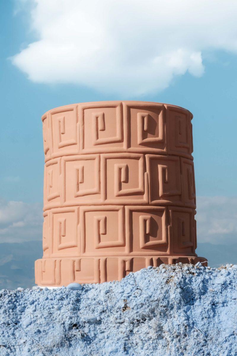 Seletti Terracotta vase Greca In Linea