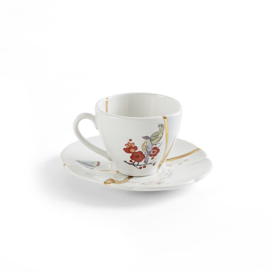 Seletti Kintsugi Coffee cup with saucer In Saldo