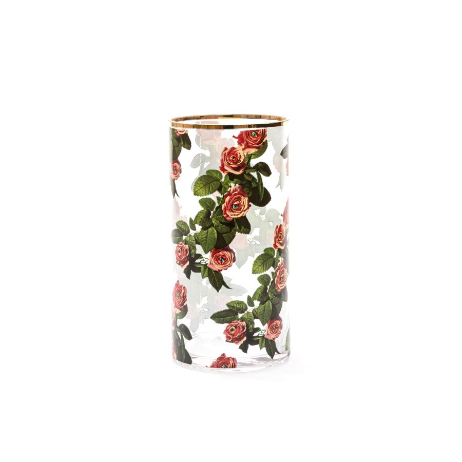 Seletti Glass Vase Roses Cylindrical medium Vendite stagionali