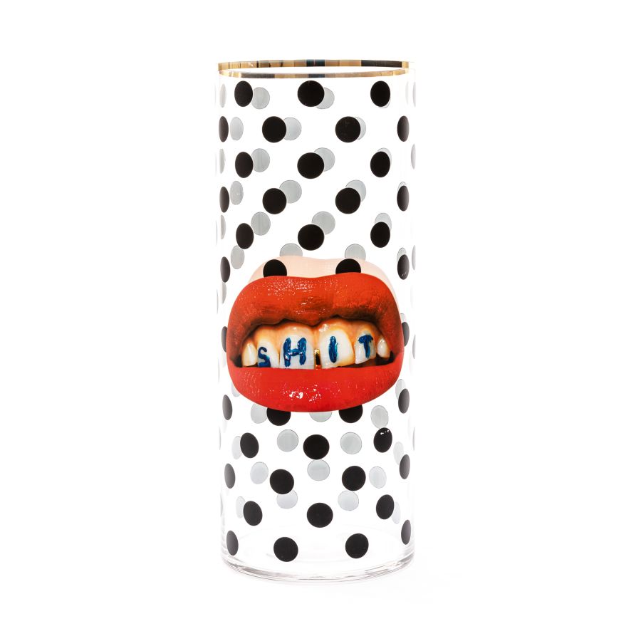 Seletti Glass Vase shit pois Cylindrical large Offerta Giorno del Papà