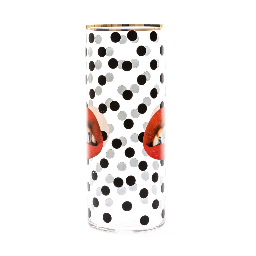 Seletti Glass Vase shit pois Cylindrical large Offerta Giorno del Papà
