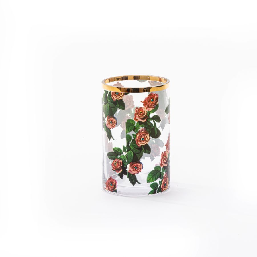 Seletti Glass Vase Roses Cylindrical small Smaltimento dello stoccaggio