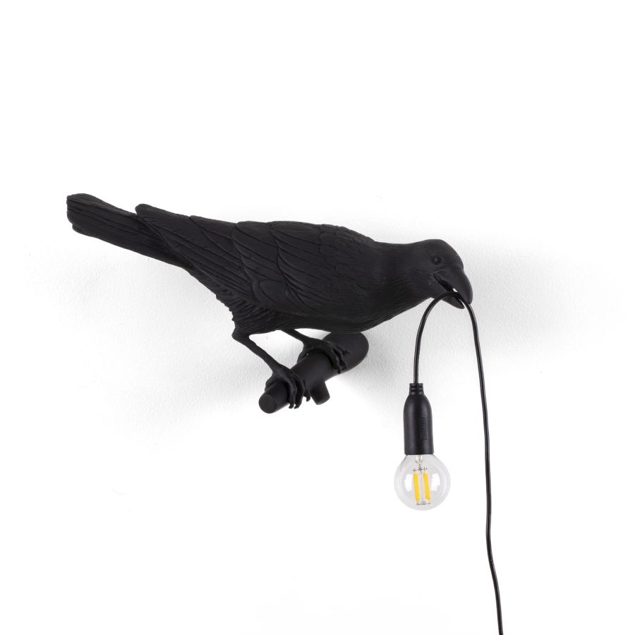 Seletti Bird Lamp Black Looking Right OUTDOOR