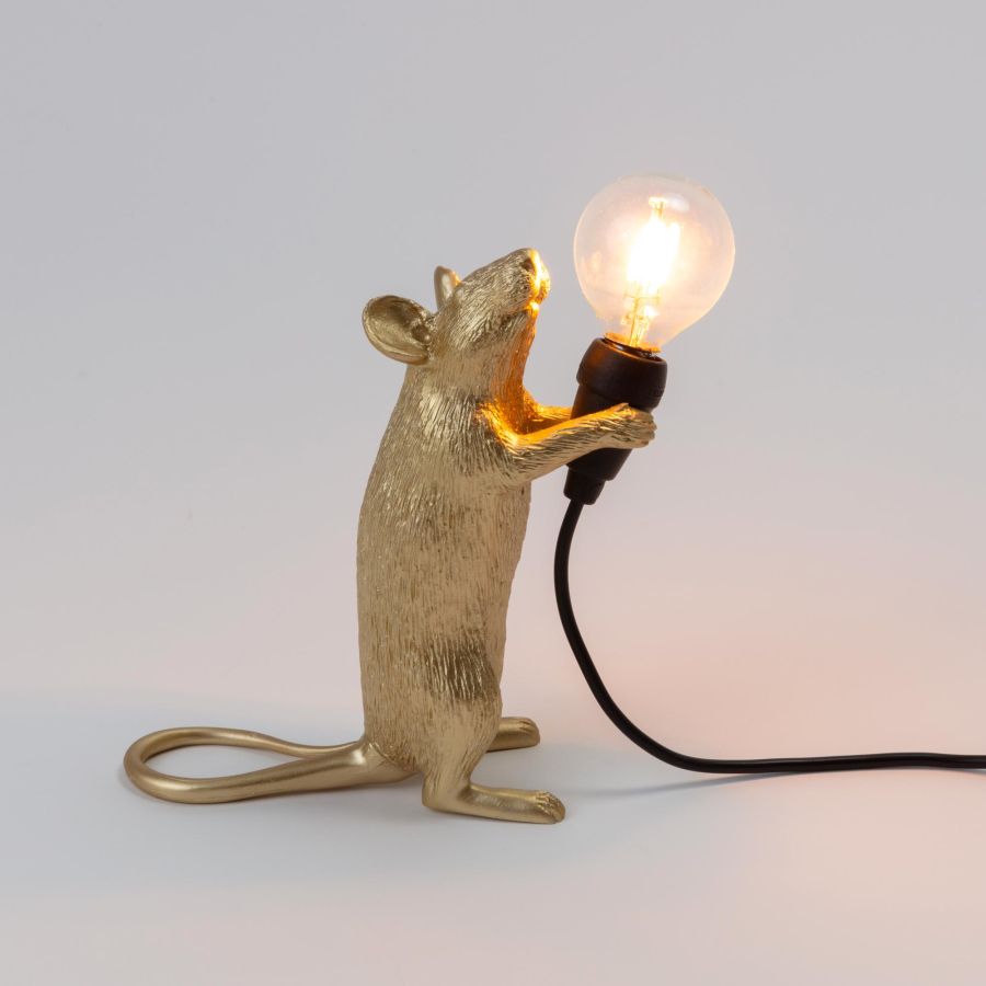 Seletti Mouse Lamp Step Gold Shopping online