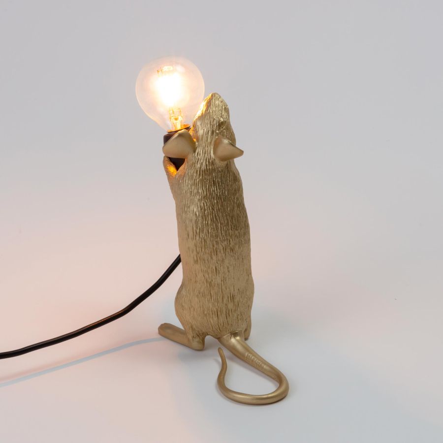 Seletti Mouse Lamp Step Gold Shopping online