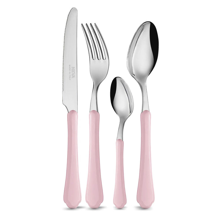 Serafino Zani Posata Romantica - Rosa Polveroso - Set 24 pezzi - NEVA Posateria Crea