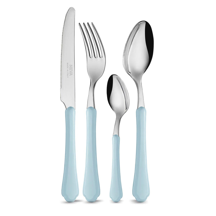 Serafino Zani Posata Romantica - Azzurro Polveroso - Set 24 pezzi - NEVA Posateria C